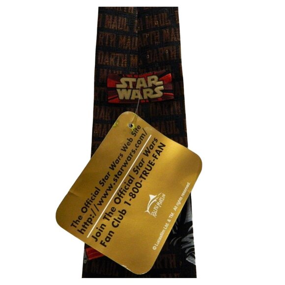 Star Wars Darth Maul Necktie 51 In Black George Lucas Ralph Marlin Tie Polyester - Picture 4 of 4